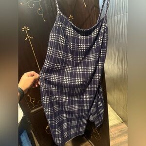 Navy Blue Plaid Women's Skirt